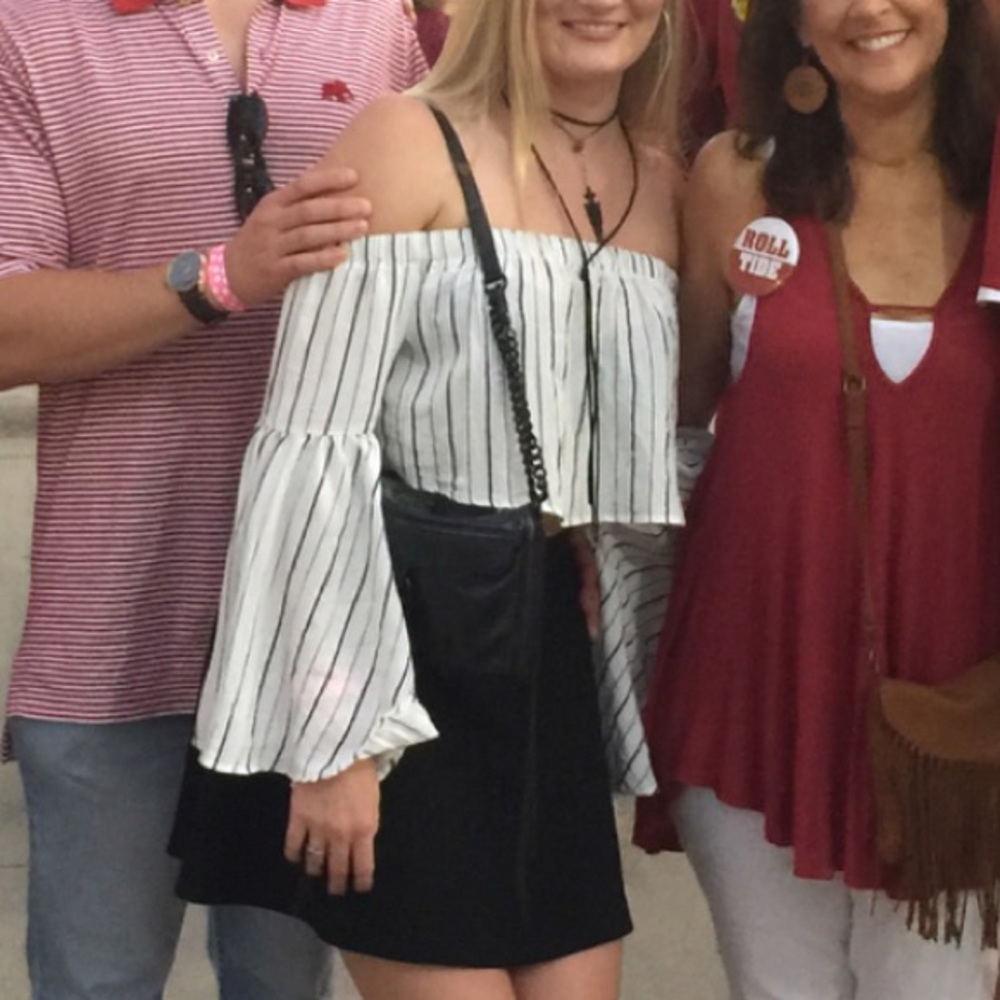 Cropped off the shoulder top